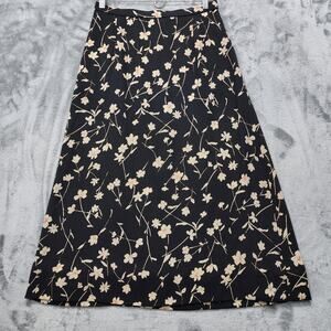 Vintage Pendleton Skirt Womens 8 Black Pink Floral Midi Back‎ Zip Cottagecore